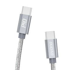 DUDAO kabel usb tip c - usb tip c 5 a 45 in 1 m power delivery hitro polnjenje siva (l5proc)