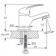 shumee Vivo kromirana talna armatura za umivalnik
