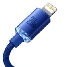 BASEUS Kabel za hitro polnjenje in prenos podatkov USB-C Iphone Lightning 20W 2m modra