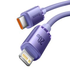 BASEUS Kabel za hitro polnjenje in prenos podatkov USB-C Iphone Lightning 20W 2m vijoličen