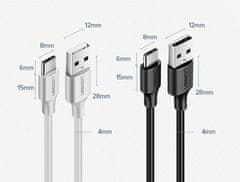 Ugreen Trpežni kabel USB - USB-C 480 Mbps 3A 1,5 m črn