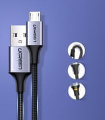 Ugreen Kabel USB - micro USB 2 m, siv