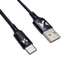 WOZINSKY Močno pleten kabel USB-C 2,4A 1 m črn