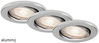 BRILONER LED vgradni panel set 3x3,5W nagibni, okrogli, različne barve, 8,6cm, 3000K