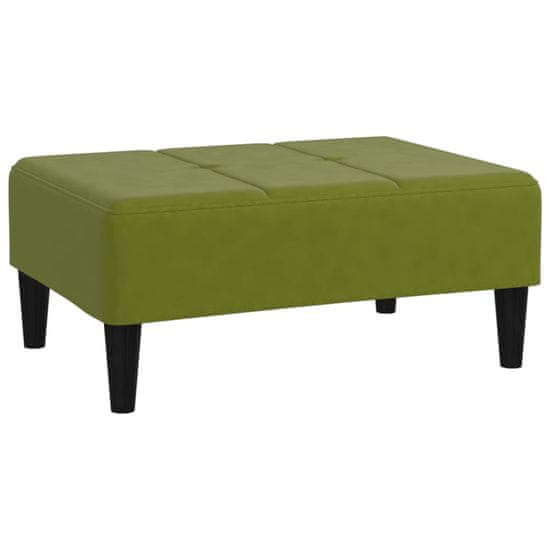 Vidaxl Stolček za noge svetlo zelen 78x56x32 cm žamet
