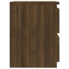 Vidaxl Nočna omarica 2 kosa rjavi hrast 30x30x40 cm konstruiran les