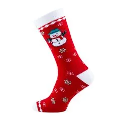 Star Socks Božične nogavice Snowman rdeča vel. 39-42