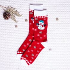 Star Socks Božične nogavice Snowman rdeča vel. 39-42