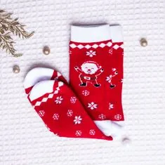 Star Socks Moške nogavice z vzorcem Santa rdeča 35-38
