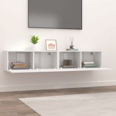 Vidaxl TV omarica 2 kosa visok sijaj bela 80x30x30 inženirski les