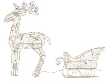 Emos LED vprega severnih jelenov 47 cm, 3x AA, notranji, topla bela, časovnik