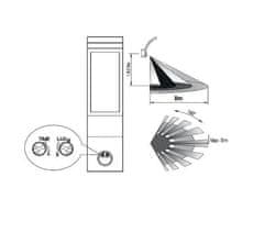 master LED LED stenska svetilka 9W 4000k 500lm IP54 120° LORETO senzor PIR 