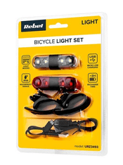 Rebel Svetilka za kolo komplet: 4 led diode, 60lm-15lm, 7 funkcij, USB, IPX4