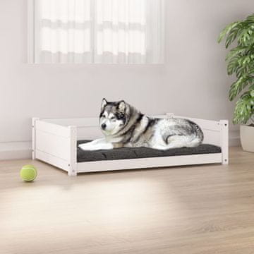 Vidaxl vidaXL Pasja postelja bela 105,5x75,5x28 cm masivni borov les