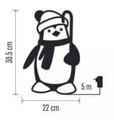 Emos 30 LED božični pingvin, zunanji in notranji, 30.5 cm