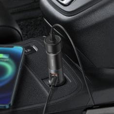 BASEUS Avtomobilski polnilnik USB USB-C vtičnica za vžigalnik QC PD Share Together siv