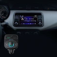 Ugreen FM MP3 Bluetooth 5.0 avtomobilski polnilnik 3x USB TF microSD črn