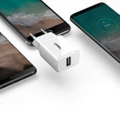 Ugreen Majhen omrežni polnilnik za telefon USB 2.1A črn