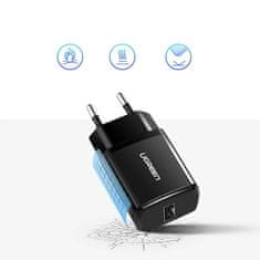Ugreen Majhen omrežni polnilnik za telefon USB 2.1A črn