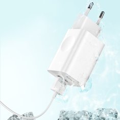 BASEUS Mrežni polnilnik napajalnik za kabel USB Quick Charge 3.0 bel
