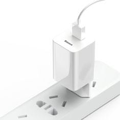 BASEUS Mrežni polnilnik napajalnik za kabel USB Quick Charge 3.0 bel