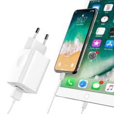BASEUS Kabelski polnilec USB Quick Charge 3.0 bele barve