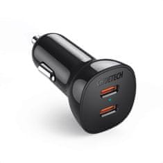 Choetech avtomobilski polnilec 2x USB Type C Quick Charge Power Delivery 40W FCP AFC črn (TC0008)