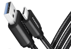 AXAGON kabel, USB-C na USB-A 3.2, 1 m, črn (BUCM3-AM10AB)