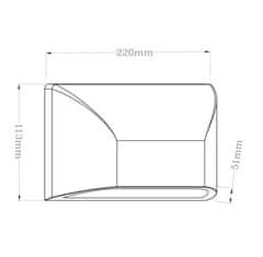 LED stenska svetilka 6W 300lm 3CCT IP65 PW2202-A