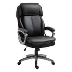 VINSETTO ergonomski pisarniški fotelj z naslonom za glavo, nastavljivo višino in zibanjem - črn