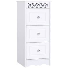 HOMCOM talna lesena kopalniška omarica s 3 predali bela kopalnica les 3 predali bela kopalnica, spalnica ali dnevna soba mdf razred e1 29,8D x
29,8wp x 68,5a cm bela