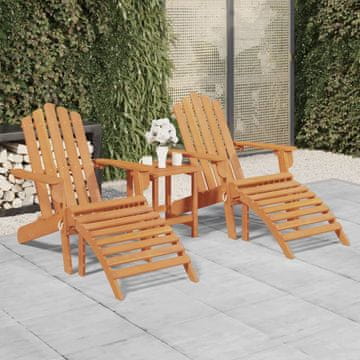 Vidaxl vidaXL Vrtni stoli Adirondack z nasloni za noge, komplet 2 kosov, akacija