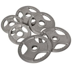 HOMCOM Komplet 6 diskov za tehtanje palic, skupna teža 35 kg, emajlirano jeklo, sredinski premer Փ5,4 cm, srebrna