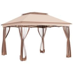 OUTSUNNY vrtni gazebo z zložljivo vodoodporno mrežo proti komarjem poliestrska tkanina platno
325×325cm