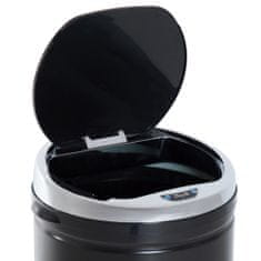 HOMCOM HOMCOM avtomatski koš za smeti z infrardečim senzorjem in prostornino 50 l, iz nerjavečega jekla in plastike, črn, 30,5x30,5x81,5 cm