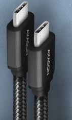 AXAGON kabel, USB-C na USB-C 3.2, 2m, PD 60W, črn (BUCM3-CM20AB)