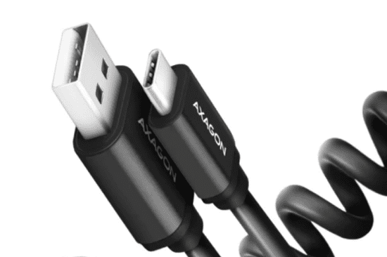 AXAGON kabel, zviti, USB-C na USB-A 2.0, črn (BUCM-AM10TB)