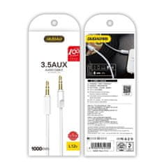 DUDAO aux mini jack 3,5 mm 1 m 3 polni stereo kabel bele barve (l12s bela)