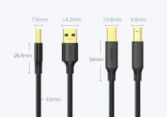 Ugreen Kabel za tiskalnik USB 2.0 - USB-B 1,5 m črn