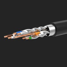 Ugreen Kabel za povezavo LAN RJ45 Cat 7 STP 10 Gbps 2 m, črn