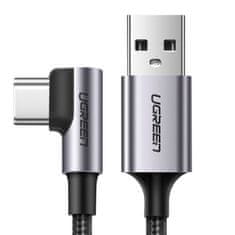 Ugreen Kabel z kotnim priključkom USB - USB-C 1 m 3 A siv