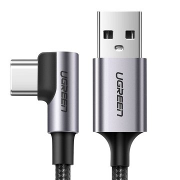 Ugreen Kabel z kotnim priključkom USB - USB-C 1 m 3 A siv