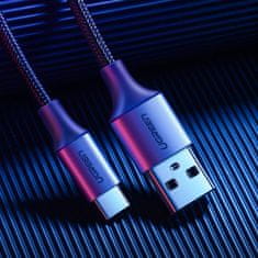 Ugreen Opleten kabel USB - USB-C Quick Charge 3.0 3A 0,5 m sive barve