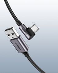Ugreen Kabel z kotnim priključkom USB - USB-C 1 m 3 A siv