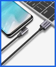 Ugreen Kabel z kotnim priključkom USB - USB-C 1 m 3 A siv