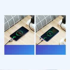 Ugreen 2v1 Kabel v močni ovojnici USB - microUSB + USB-C 1 m 2,4 A črn