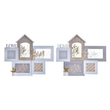 DKD Home Decor Foto okvir DKD Home Decor Love Home Wood Flower Natural (46 x 3 x 39 cm) (2 enoti)