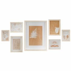 slomart nástenný rámik na fotky dkd home decor 32,5 x 1,5 x 45 cm kristal naraven rjava sodobna les mdf