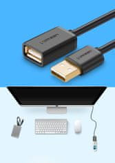 Ugreen kabel adapter usb (ženski) - usb (moški) 1m črn (10314)