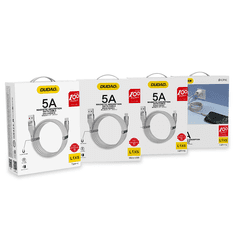 DUDAO DUDAO SAMOORGANIZIRAJOČI MAGNETNI KABEL USB - MIKRO USB KABEL 5 A 1 M SIV (L1XSM SVETLO SIV)